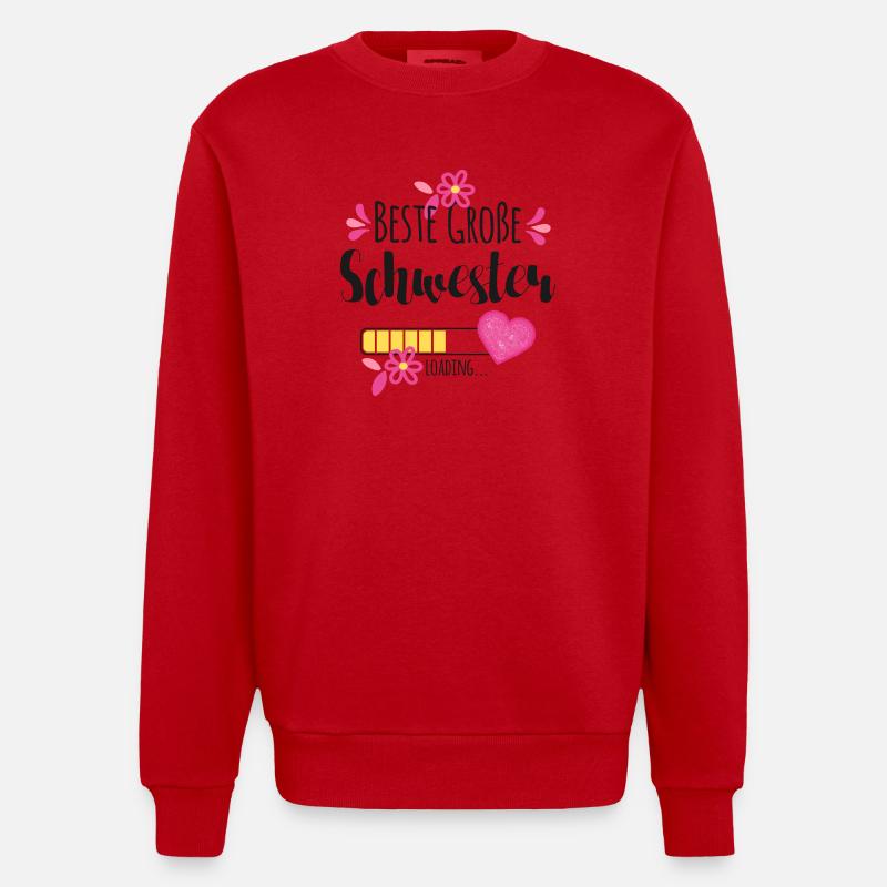 Beste Große Schwester Loading - Heavyweight Oversized Organic Crew Neck Made in EU - Rot