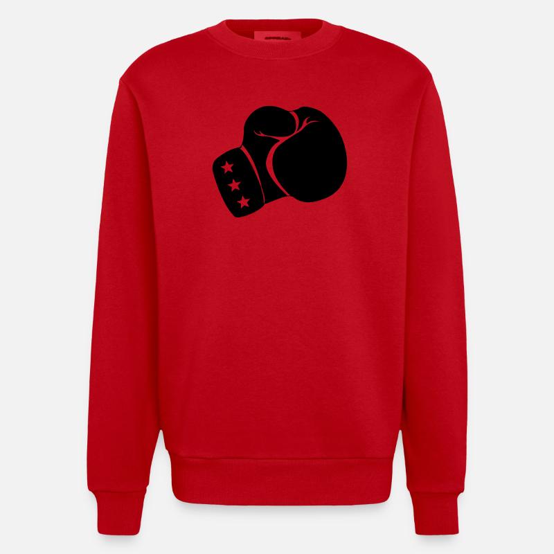 Boxhandschuh Boxen - Heavyweight Oversized Organic Crew Neck Made in EU - Rot
