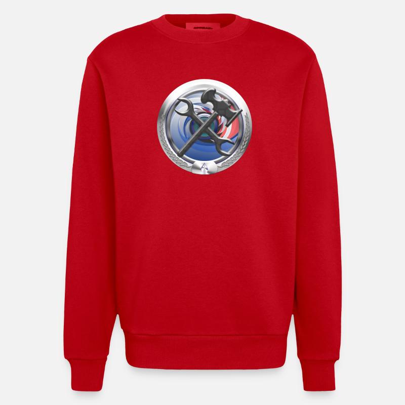 Artisanat Chauffage Eau Emblème Sanitaire - Sweat bio épais oversize fabriqué en UE - rouge