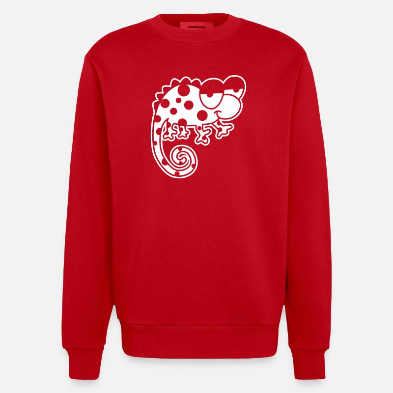 Chamäleon – Farbwechselndes Reptil, stylisch Vinta - Heavyweight Oversized Organic Crew Neck Made in EU - Rot