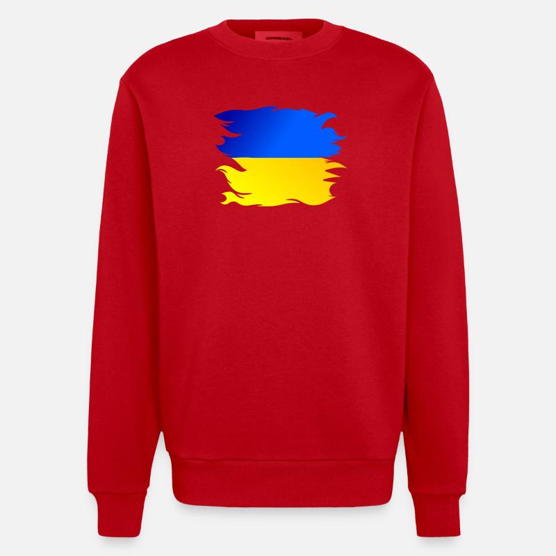 Drapeau de l’Ukraine Drapeau - Sweat bio épais oversize fabriqué en UE - rouge