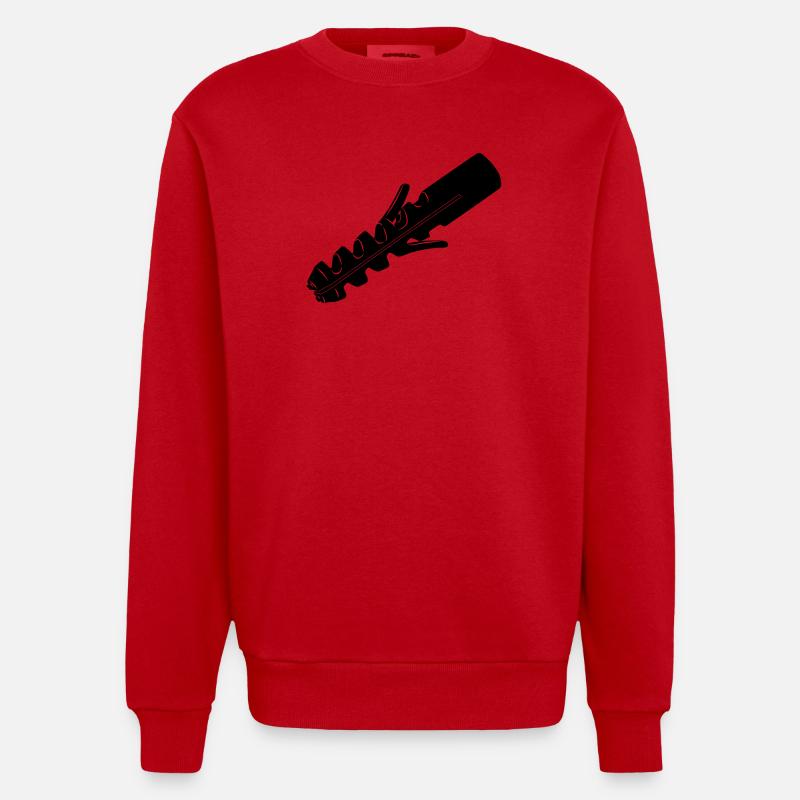Fiche murale pour vis - Sweat bio épais oversize fabriqué en UE - rouge