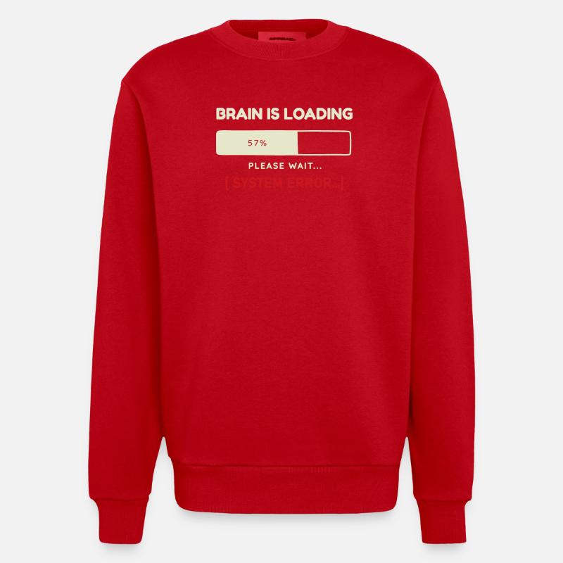 System Error Outfit Brain Charging Design - Heavyweight Oversized Organic Crew Neck Made in EU - red