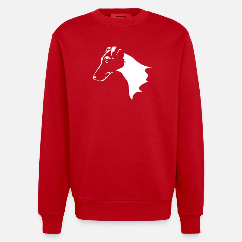Foxterrier Kopf "Black Edition" - Heavyweight Oversized Organic Crew Neck Made in EU - Rot