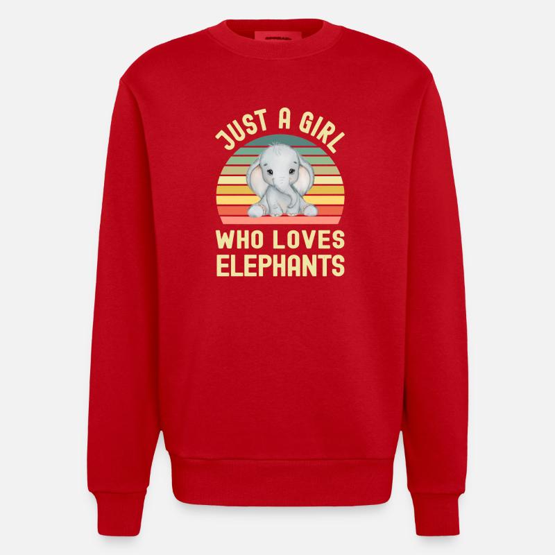 Éléphants éléphants - Sweat bio épais oversize fabriqué en UE - rouge