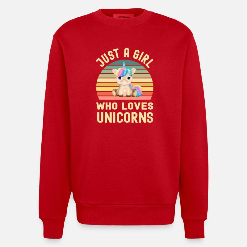 Einhorn Einhörner - Heavyweight Oversized Organic Crew Neck Made in EU - Rot