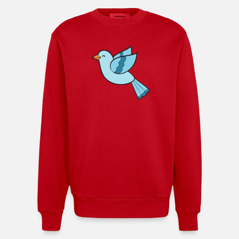 Oiseaux Oiseaux - Sweat bio épais oversize fabriqué en UE - rouge