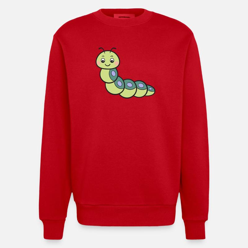 Raupe - Heavyweight Oversized Organic Crew Neck Made in EU - Rot