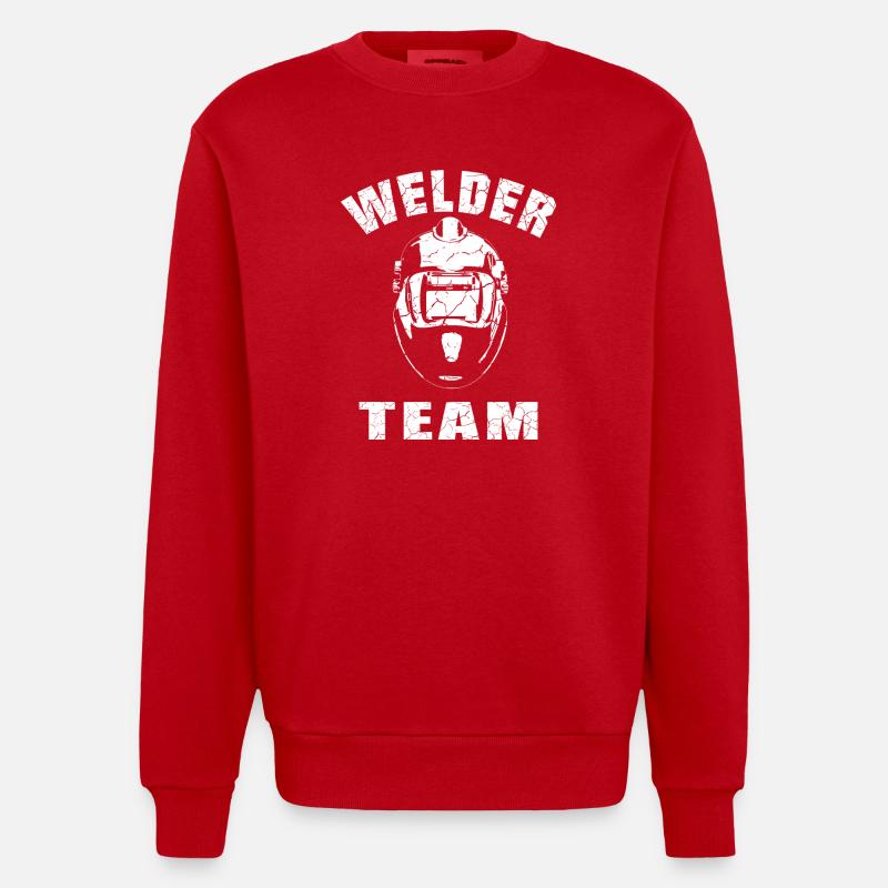 Conception de l’équipe de soudeurs - Sweat bio épais oversize fabriqué en UE - rouge