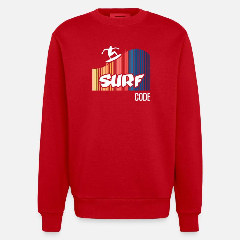 Surfcode (dunkel) - Heavyweight Oversized Organic Crew Neck Made in EU - Rot