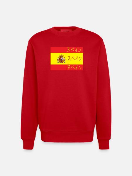 Flag of Spain Supein - Heavyweight Oversized Organic Crew Neck Made in EU - red