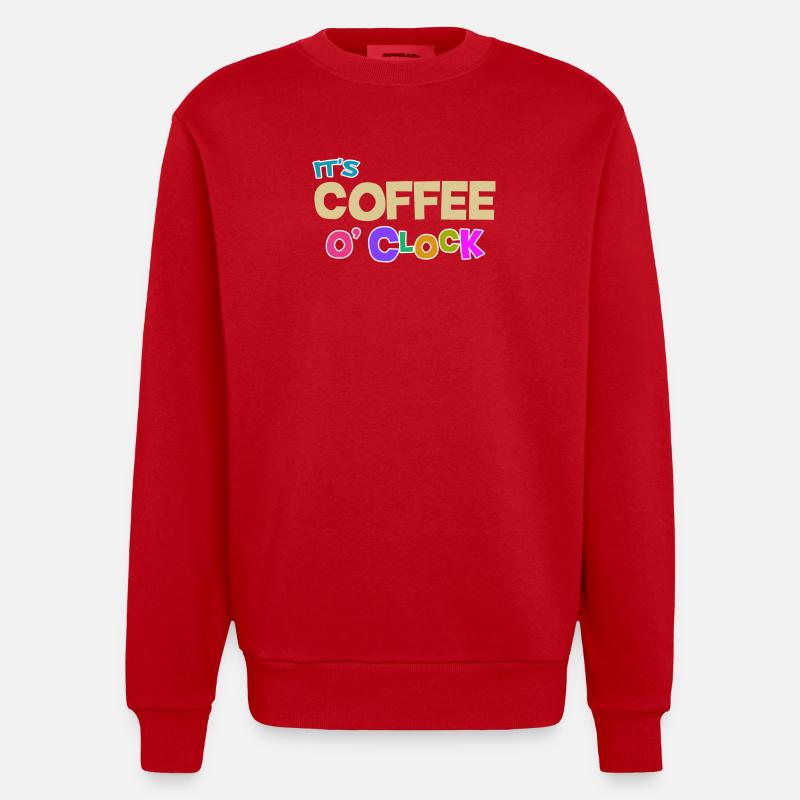 Cool Kaffee Koffein Statement Kaffeeliebhaber - Heavyweight Oversized Organic Crew Neck Made in EU - Rot