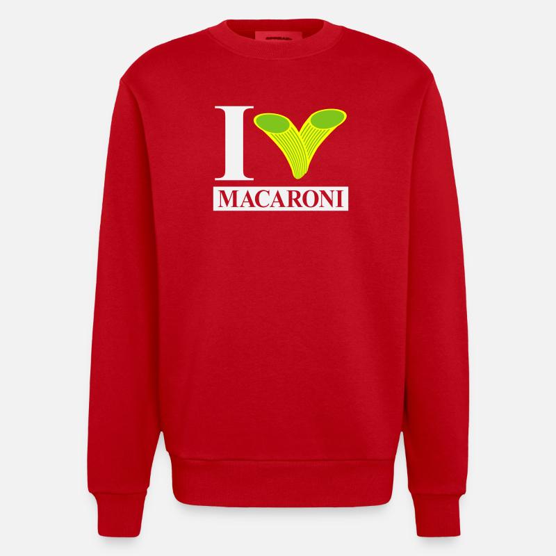 J’adore les macaronis - Sweat bio épais oversize fabriqué en UE - rouge