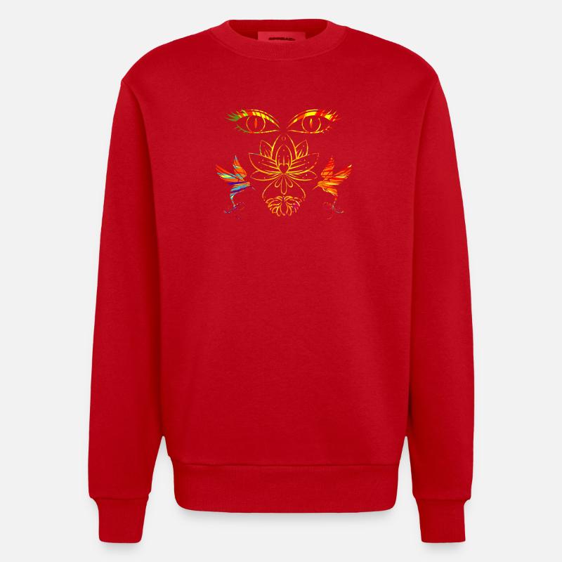 Zen-Gesicht - Heavyweight Oversized Organic Crew Neck Made in EU - Rot