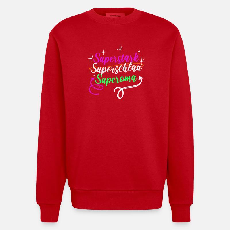 Superoma Spruch Großmutter Oma Rentnerin - Heavyweight Oversized Organic Crew Neck Made in EU - Rot