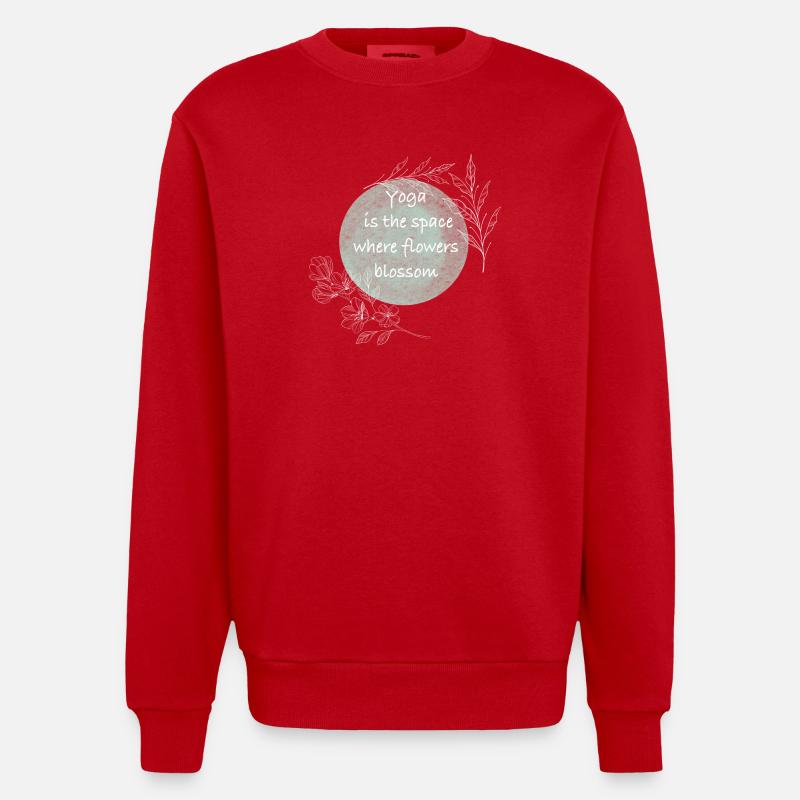 Salle de Yoga Fleur Fleur - Sweat bio épais oversize fabriqué en UE - rouge