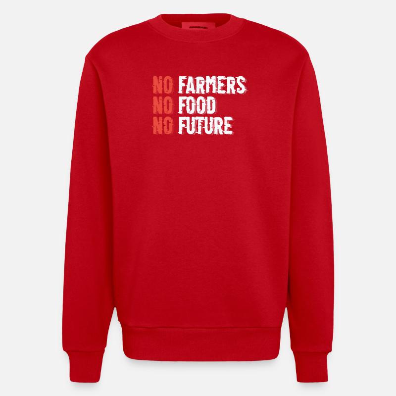 Illustration de l’agriculture durable - Sweat bio épais oversize fabriqué en UE - rouge
