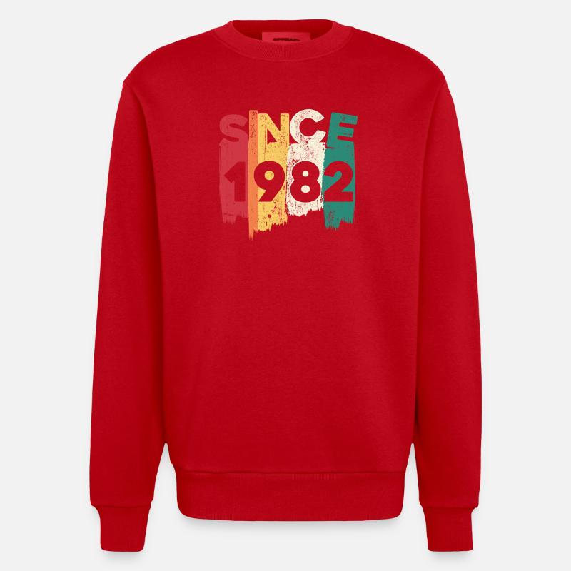 Seit 1982 Rainbow Brush - Heavyweight Oversized Organic Crew Neck Made in EU - Rot