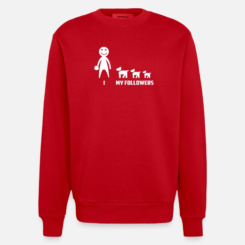 Drôles d’adeptes de chiens - Sweat bio épais oversize fabriqué en UE - rouge