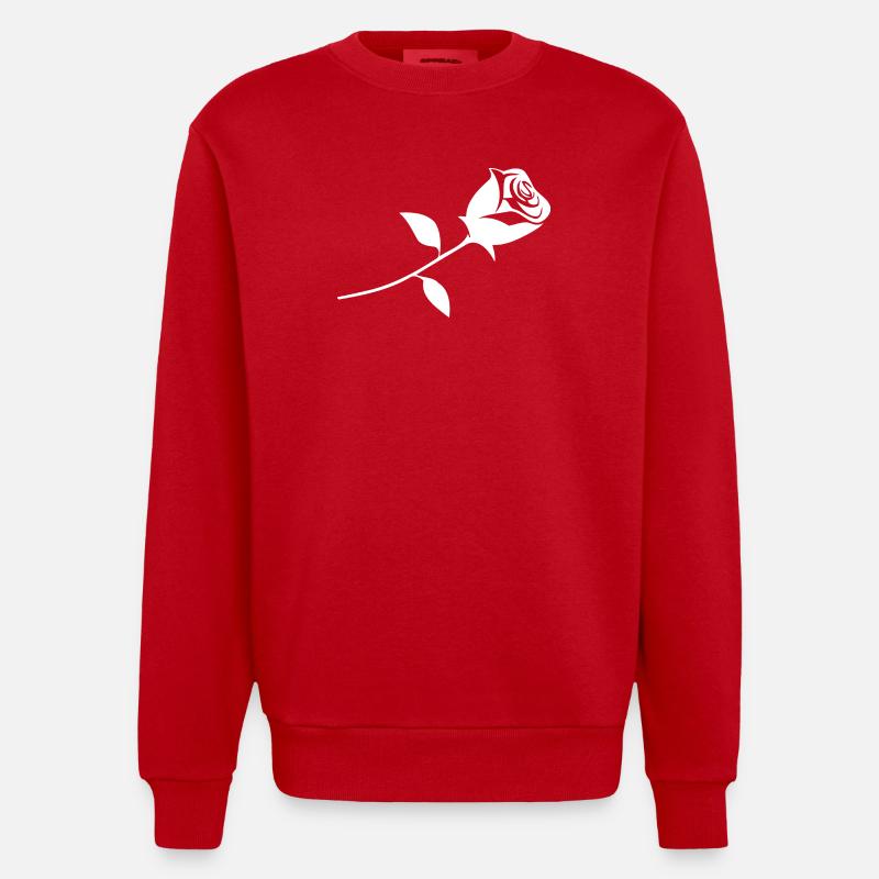 Une rose - Sweat bio épais oversize fabriqué en UE - rouge