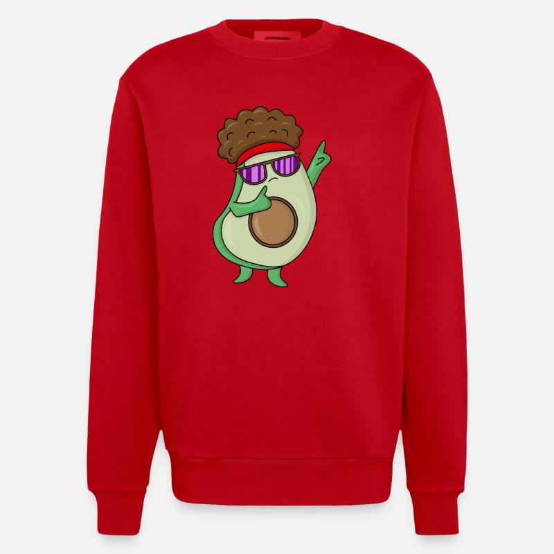 Cool Avacado Dance - Heavyweight Oversized Organic Crew Neck Made in EU - red