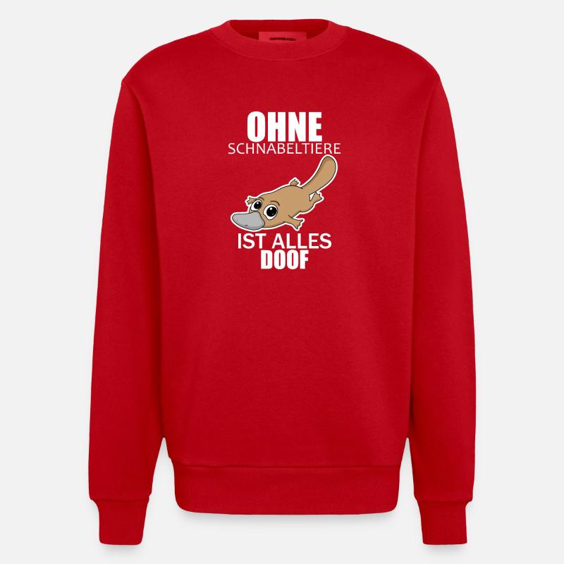 Schnabeltier - Heavyweight Oversized Organic Crew Neck Made in EU - Rot