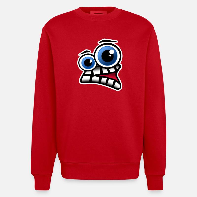 Face Comic - Sweat bio épais oversize fabriqué en UE - rouge