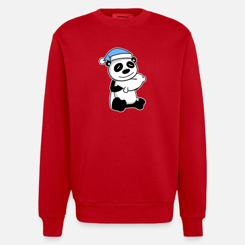 Panda Bébé - Sweat bio épais oversize fabriqué en UE - rouge