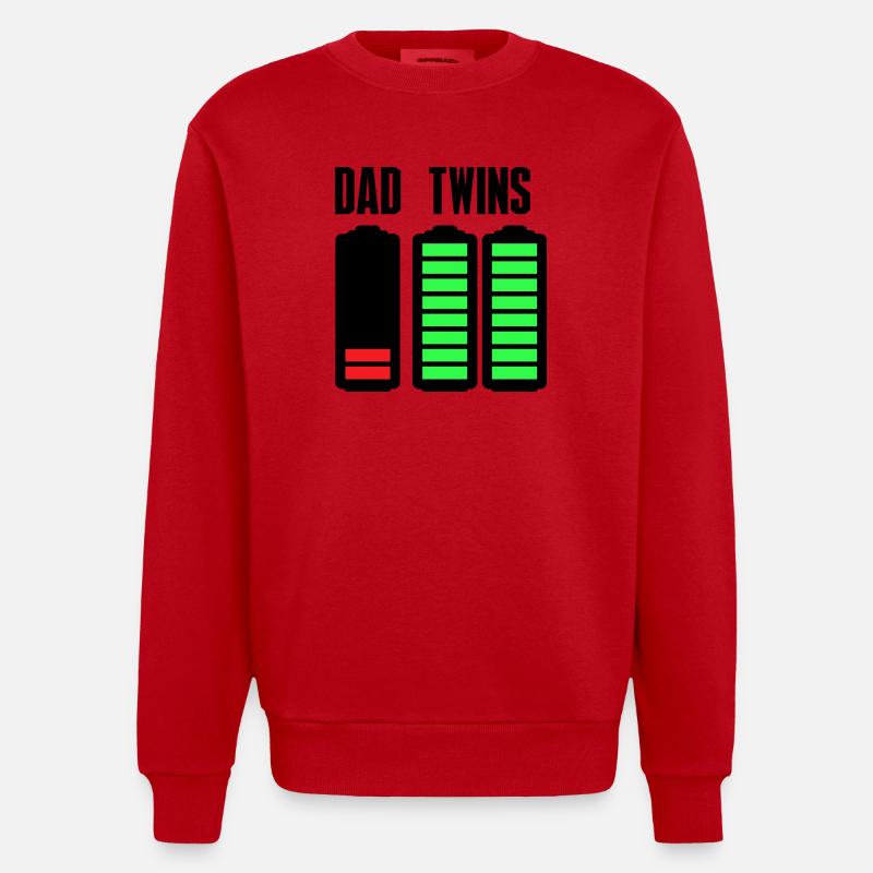 Neon Bar Equalizer auf Schwarz - Heavyweight Oversized Organic Crew Neck Made in EU - Rot