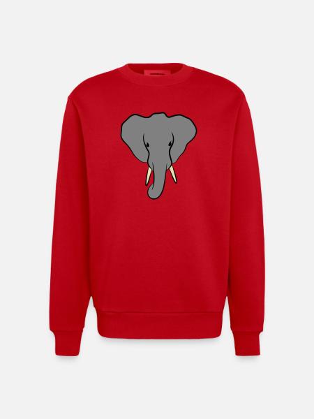 Elephant Head Minimalist - Heavyweight Oversized Organic Crew Neck Made in EU - red