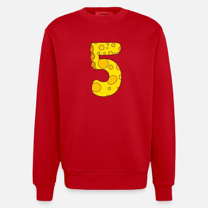 Fromage numéro 5 - Sweat bio épais oversize fabriqué en UE - rouge