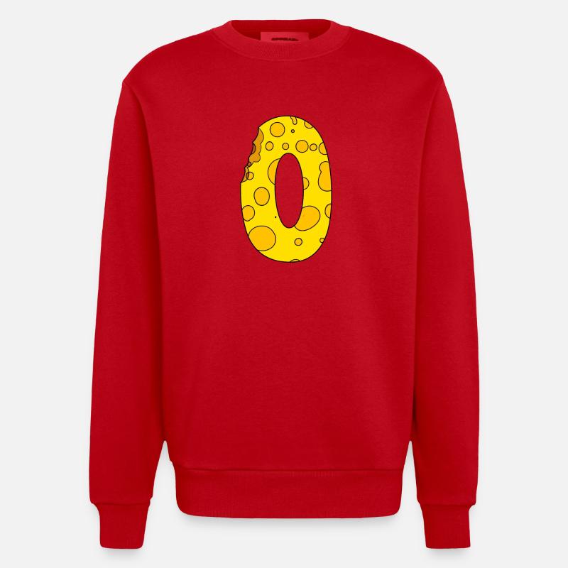 Numéro 0 Digit Cheese - Sweat bio épais oversize fabriqué en UE - rouge