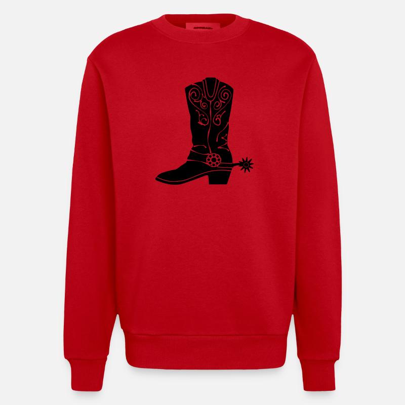 Cowboy-Westernstiefel - Heavyweight Oversized Organic Crew Neck Made in EU - Rot