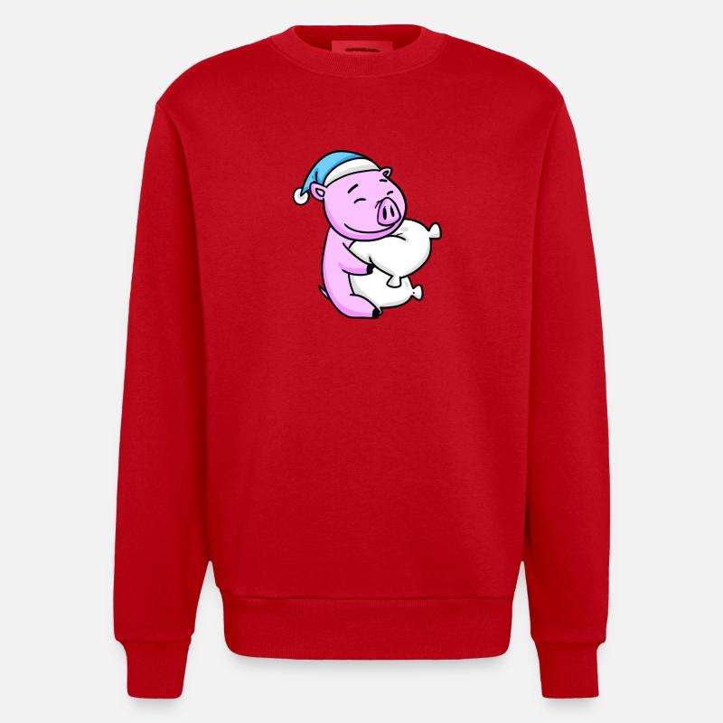 Cochon - Sweat bio épais oversize fabriqué en UE - rouge