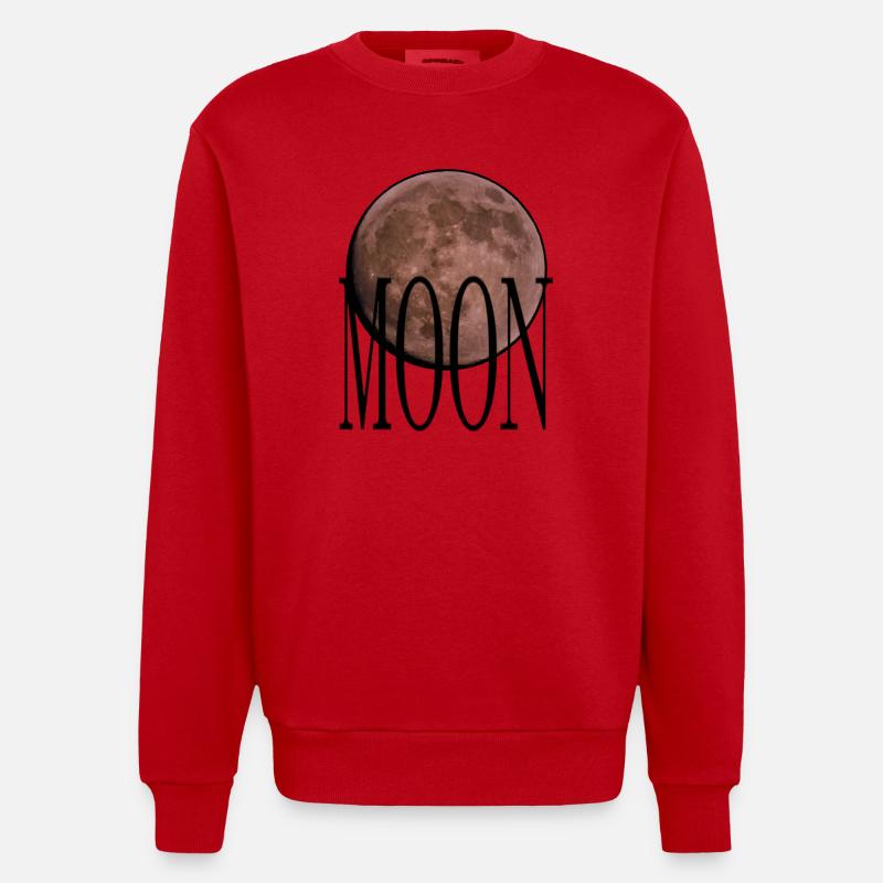 Cradle - Ruby Red Moon - Heavyweight Oversized Organic Crew Neck Made in EU - red