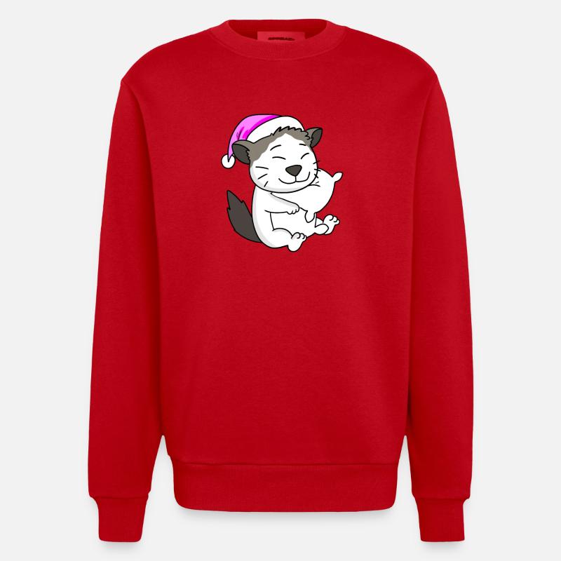 Chat race Ragdoll - Sweat bio épais oversize fabriqué en UE - rouge