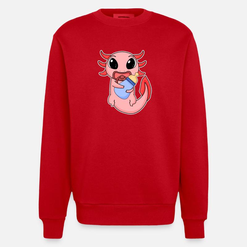 Bébé Axolotl - Sweat bio épais oversize fabriqué en UE - rouge