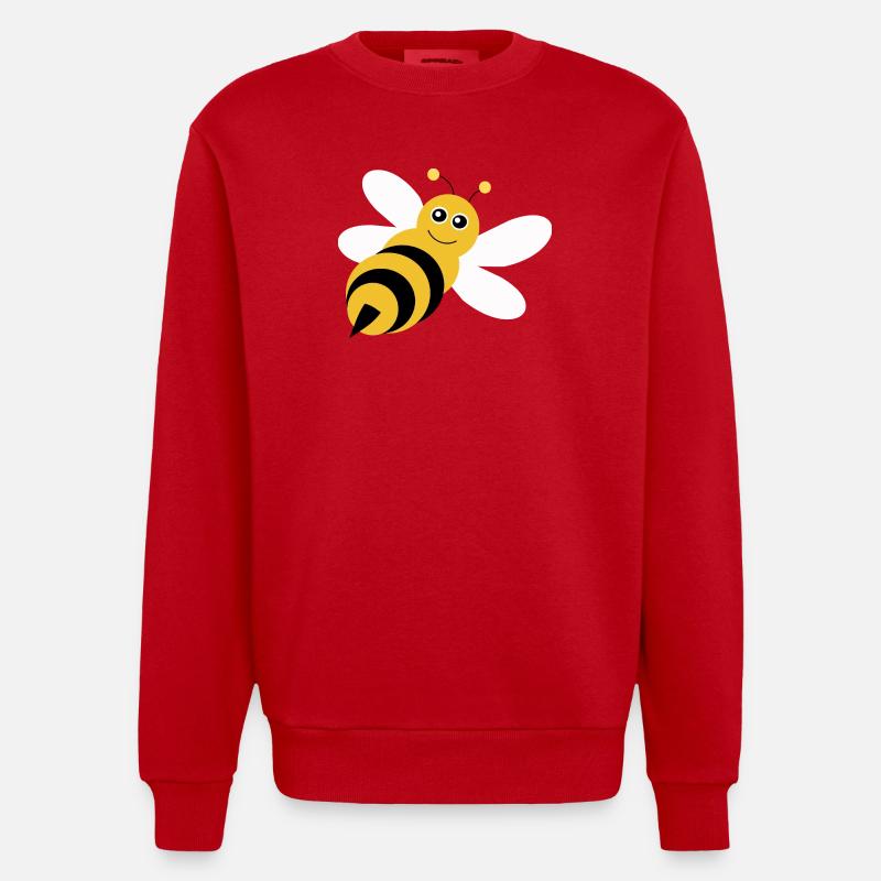 Bee Bee Beekeeper Gift Christmas - Heavyweight Oversized Organic Crew Neck Made in EU - red