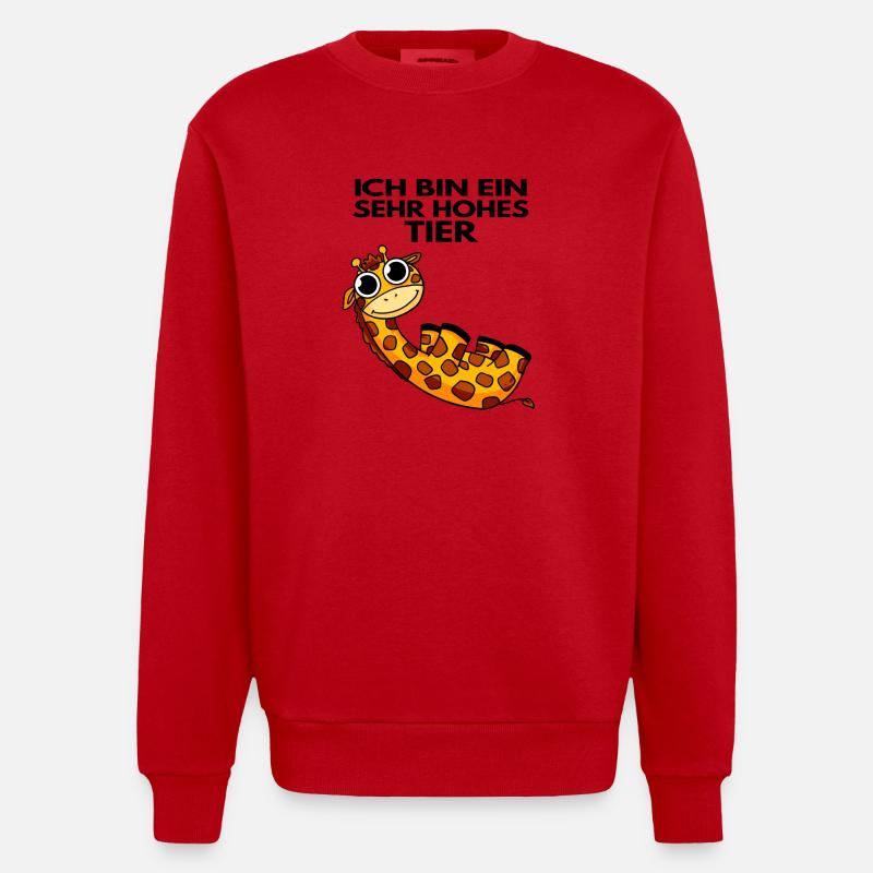 Teamleiter Giraffe Trainer Leitung Chef - Heavyweight Oversized Organic Crew Neck Made in EU - Rot