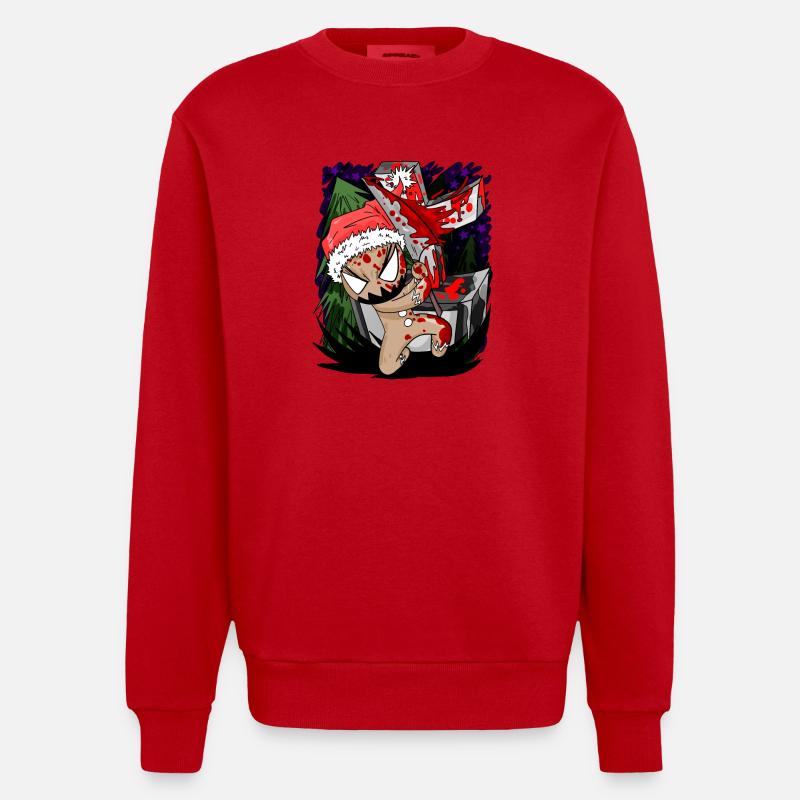 gruseliger Lebkuchen - Heavyweight Oversized Organic Crew Neck Made in EU - Rot