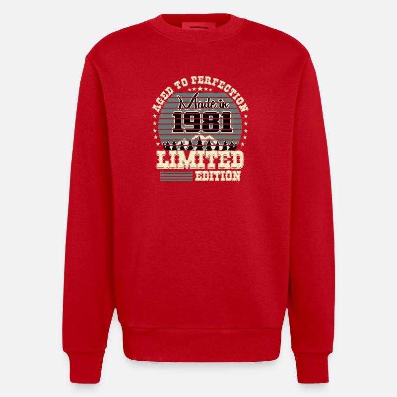 Édition limitée 1981 - Sweat bio épais oversize fabriqué en UE - rouge