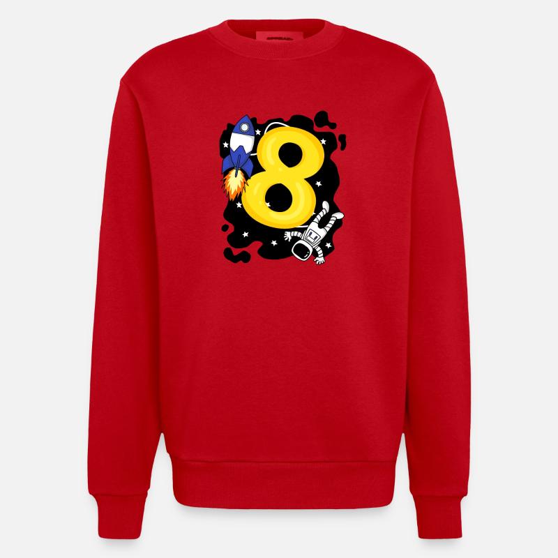 Garçon de 8 ans - Sweat bio épais oversize fabriqué en UE - rouge