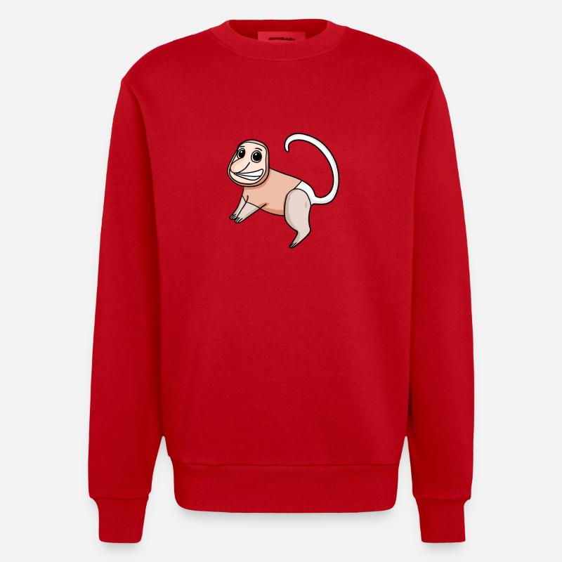 Proboscis Singe Singe Singe - Sweat bio épais oversize fabriqué en UE - rouge