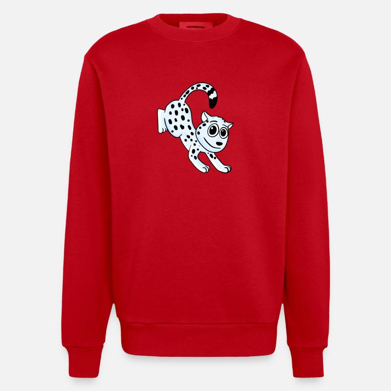 Schneeleopard Leopard - Heavyweight Oversized Organic Crew Neck Made in EU - Rot