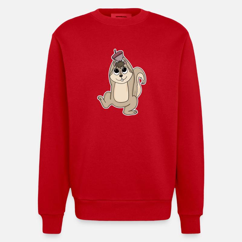 Eichhörnchen - Heavyweight Oversized Organic Crew Neck Made in EU - Rot