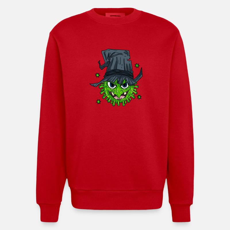 Witch Virus - Heavyweight Oversized Organic Crew Neck Made in EU - red