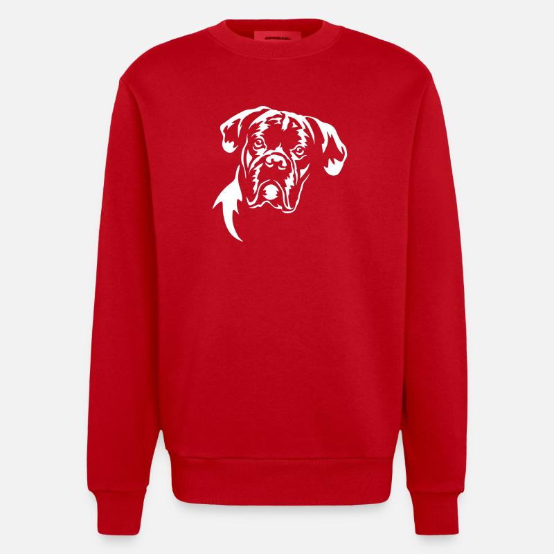 Boxer Head « Black Edition » - Sweat bio épais oversize fabriqué en UE - rouge