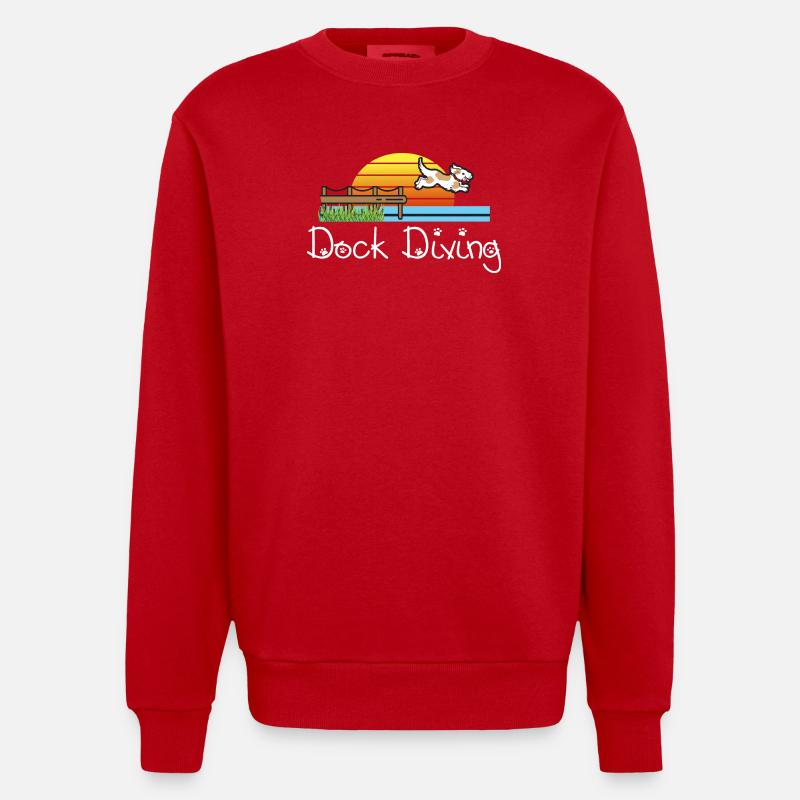Plongée à quai pour chiens - Sweat bio épais oversize fabriqué en UE - rouge