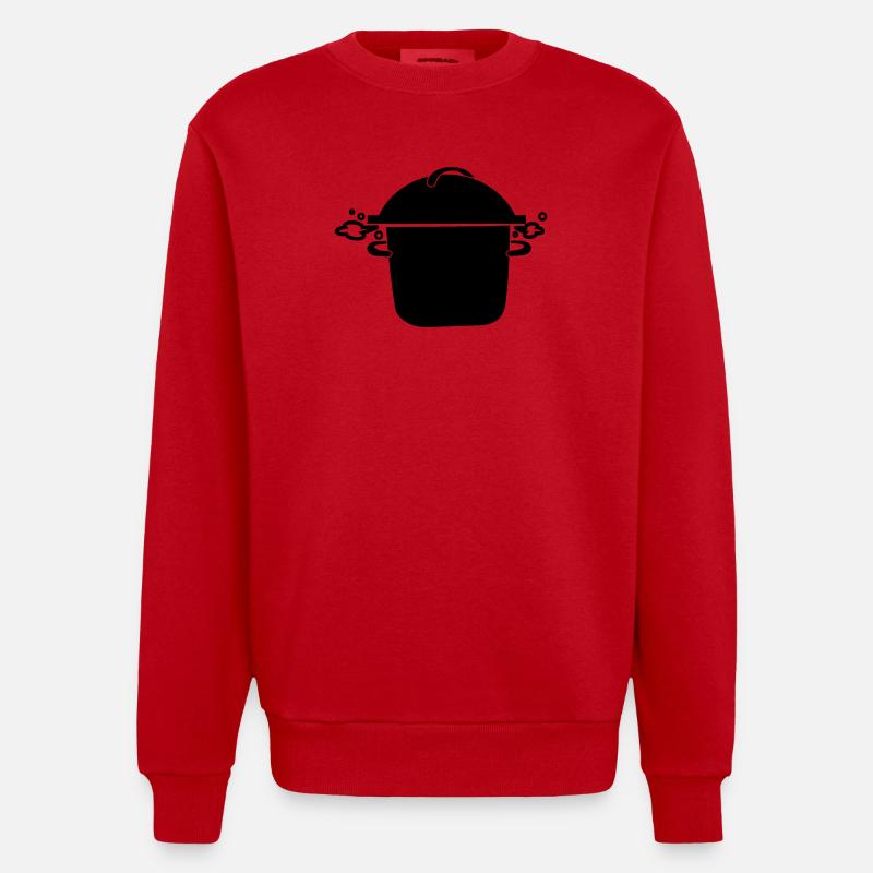 Poêle à soupe bouillante - Sweat bio épais oversize fabriqué en UE - rouge