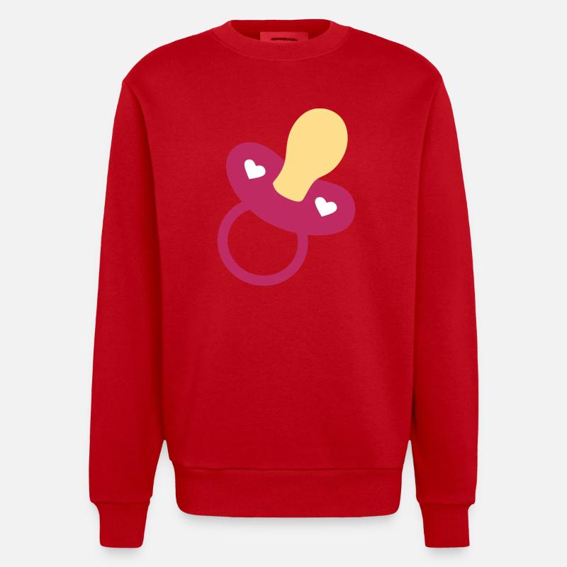 Idée cadeau naissance bébé 2025 - Sweat bio épais oversize fabriqué en UE - rouge